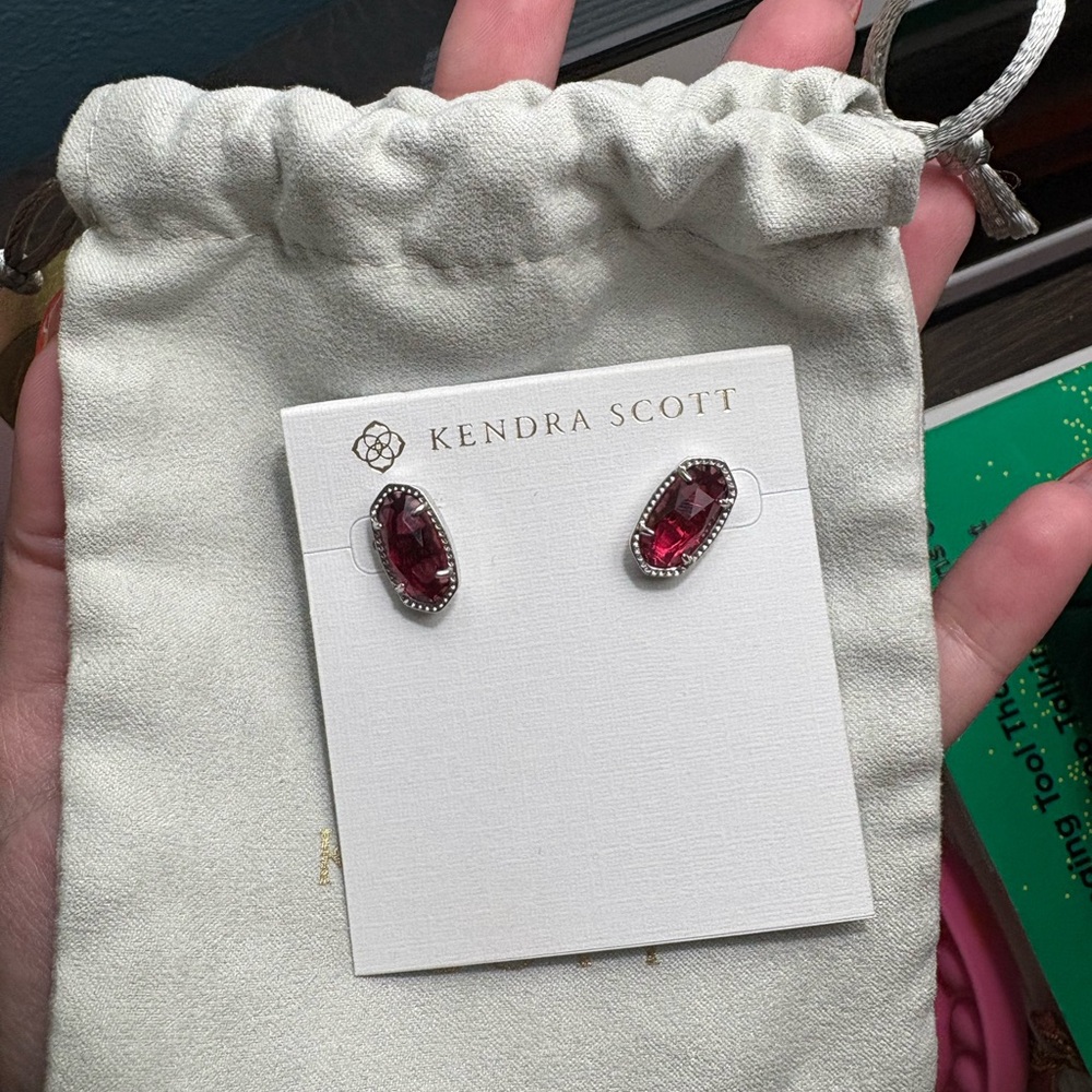 Kendra Scott Deep Red Stud Earrings